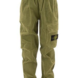 Stone Island Junior Cotton Corduroy Cargo Trousers Pants 12 XS Green